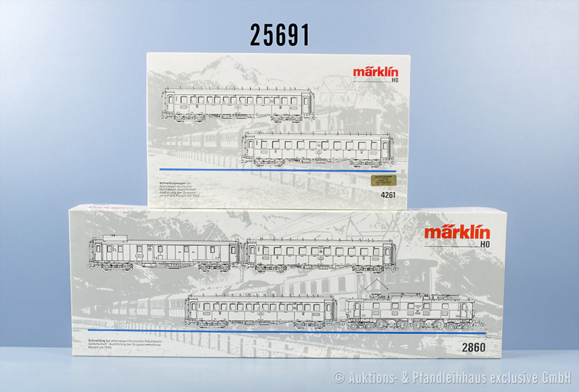 Märklin H0 2860 D-Zug-Set der DRG mit E-Lok, BN 21534, 3 Wagen und 4261 ...