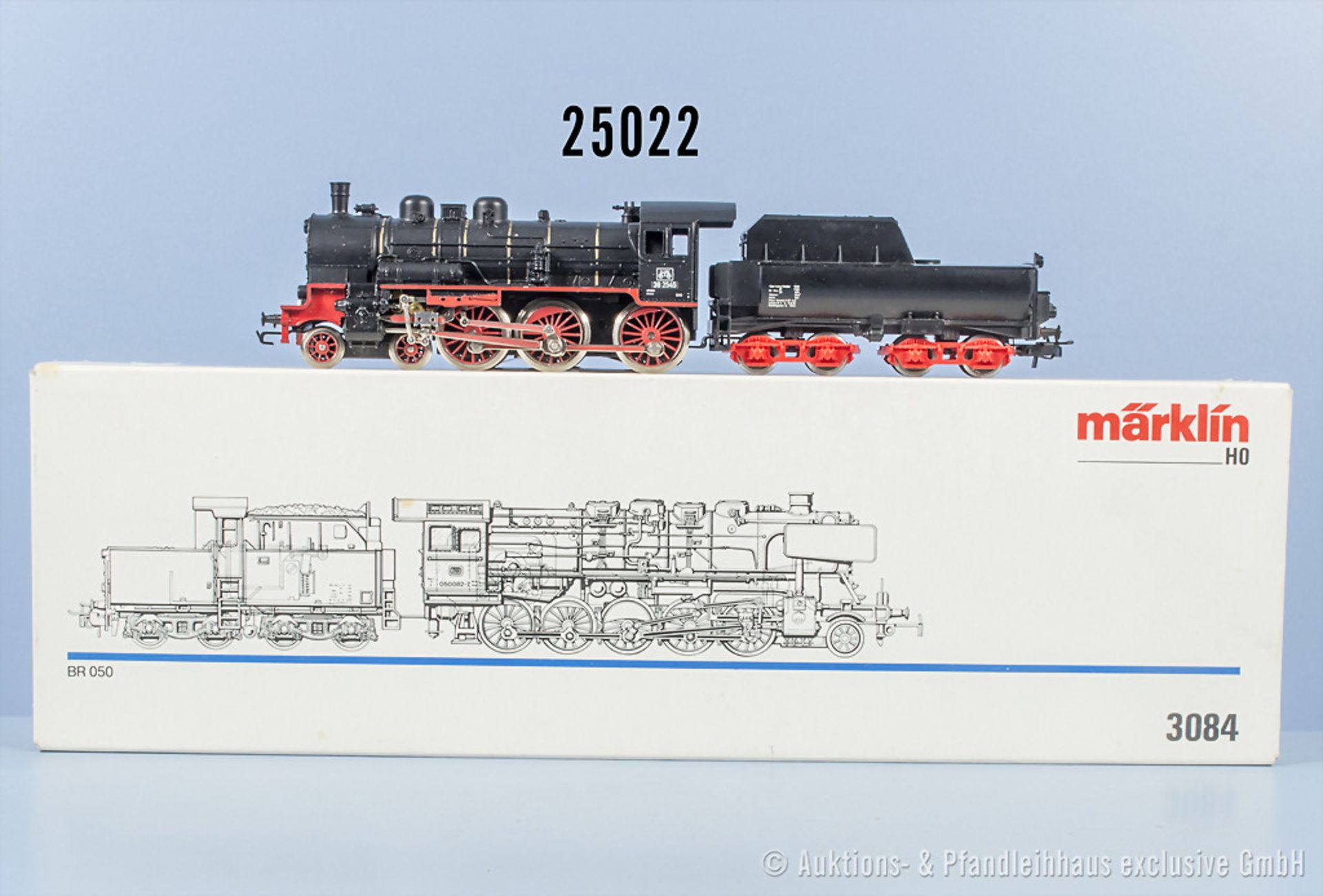 2 Märklin H0 Lokomotiven, dabei 3084 Schlepptenderlok der DB, BN 0050 082-7, vordere ...