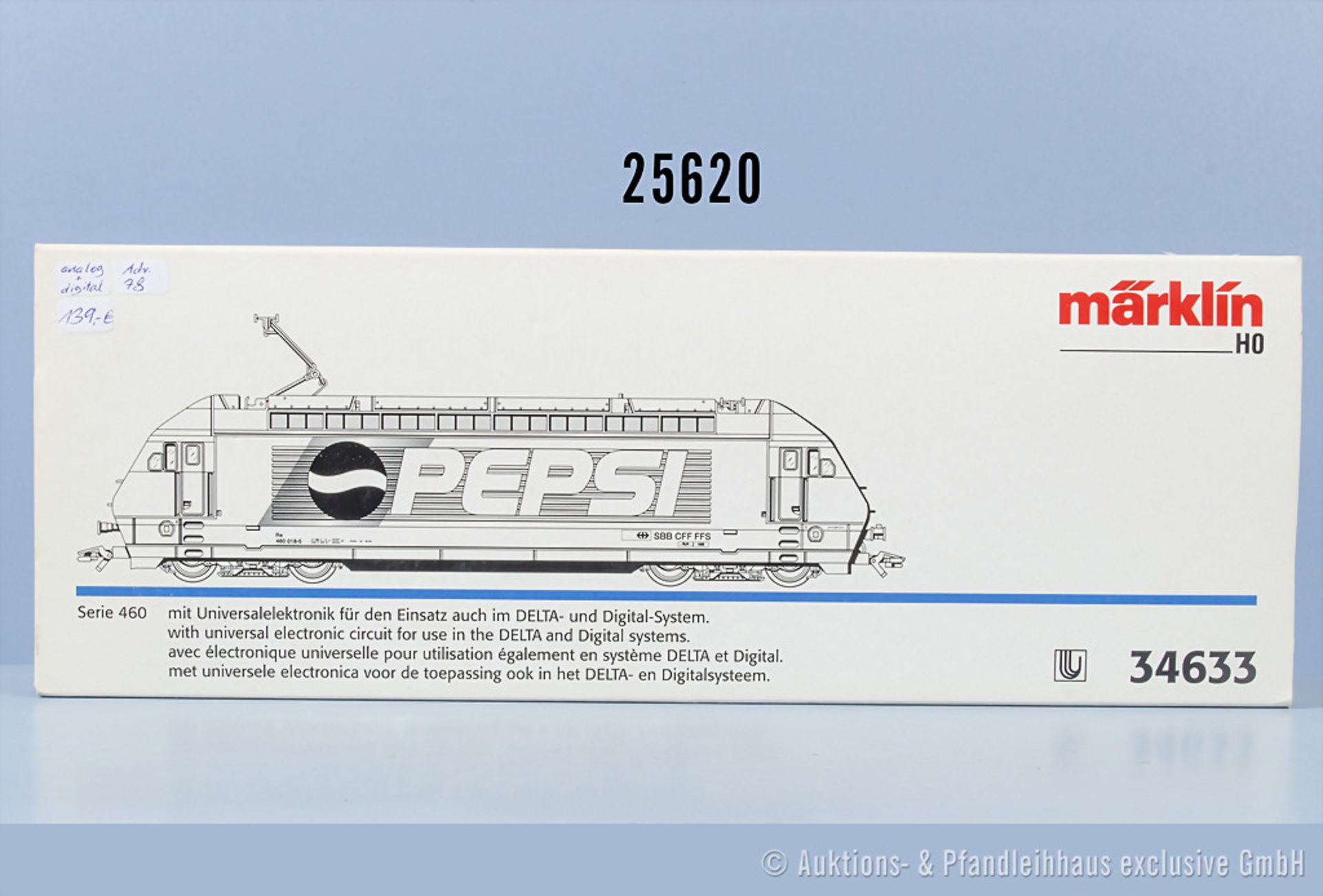 Märklin Delta digital H0 34633 E-Lok der SBB, BN 460 018-5, Z 1-2, in ...