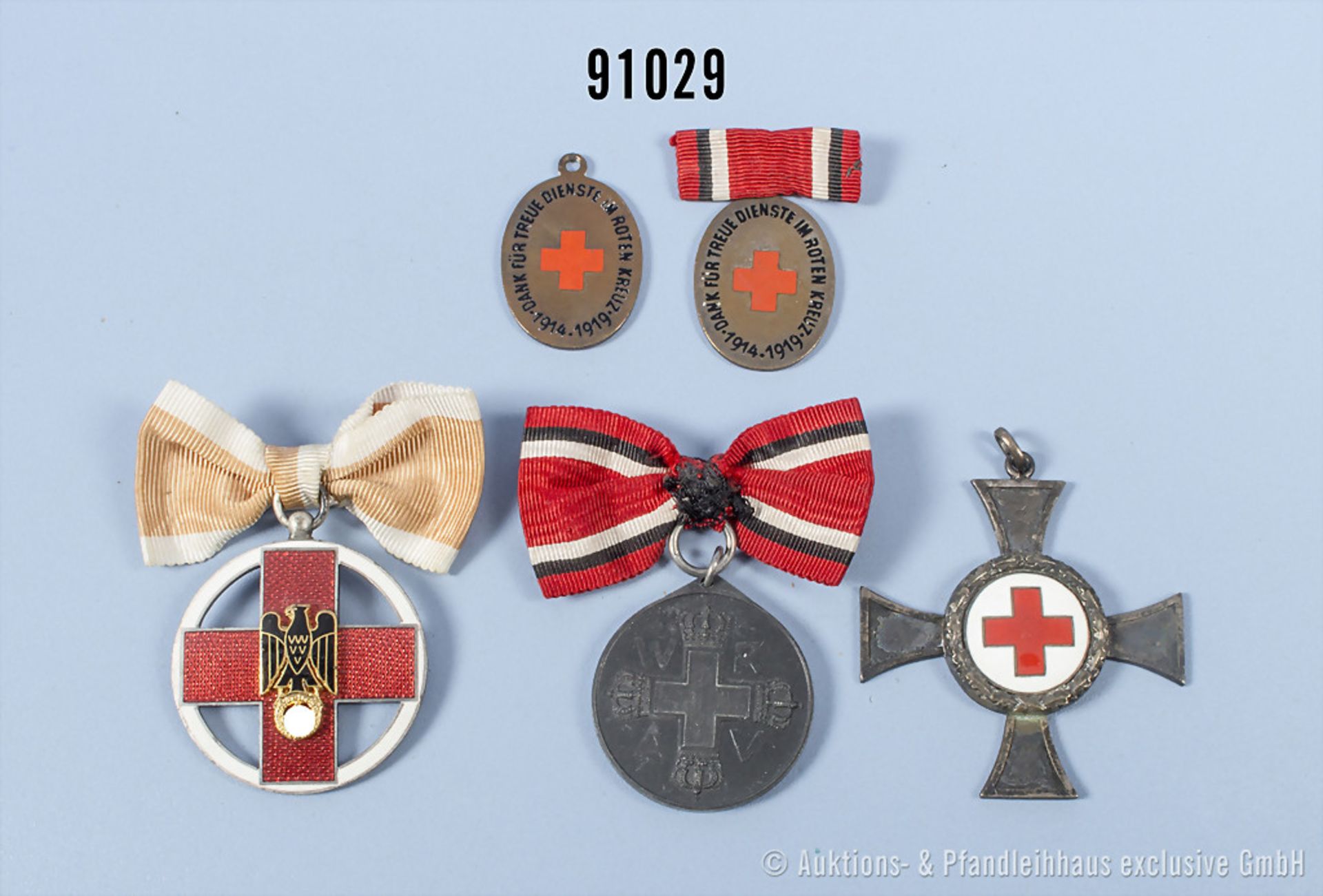 Konv. Deutsches Rotes Kreuz, Preußen Medaille 3. Klasse, 3. Reich emaillierte Medaille, ...