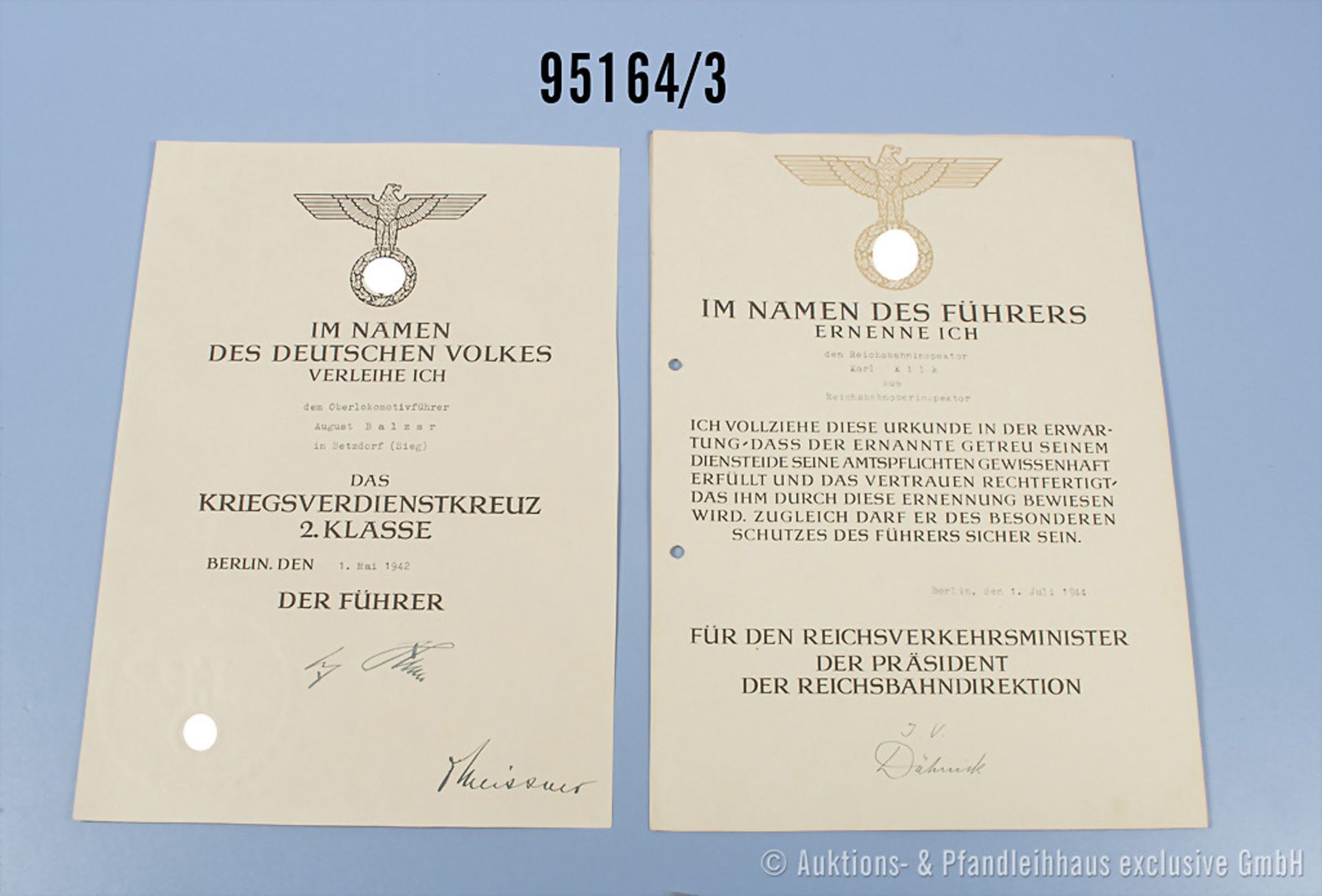 umfangreiches Dokumentenkonv., gerahmte Dienstzeit-Urkunde von 1936, Urkundenheft zum ... - Bild 3 aus 5