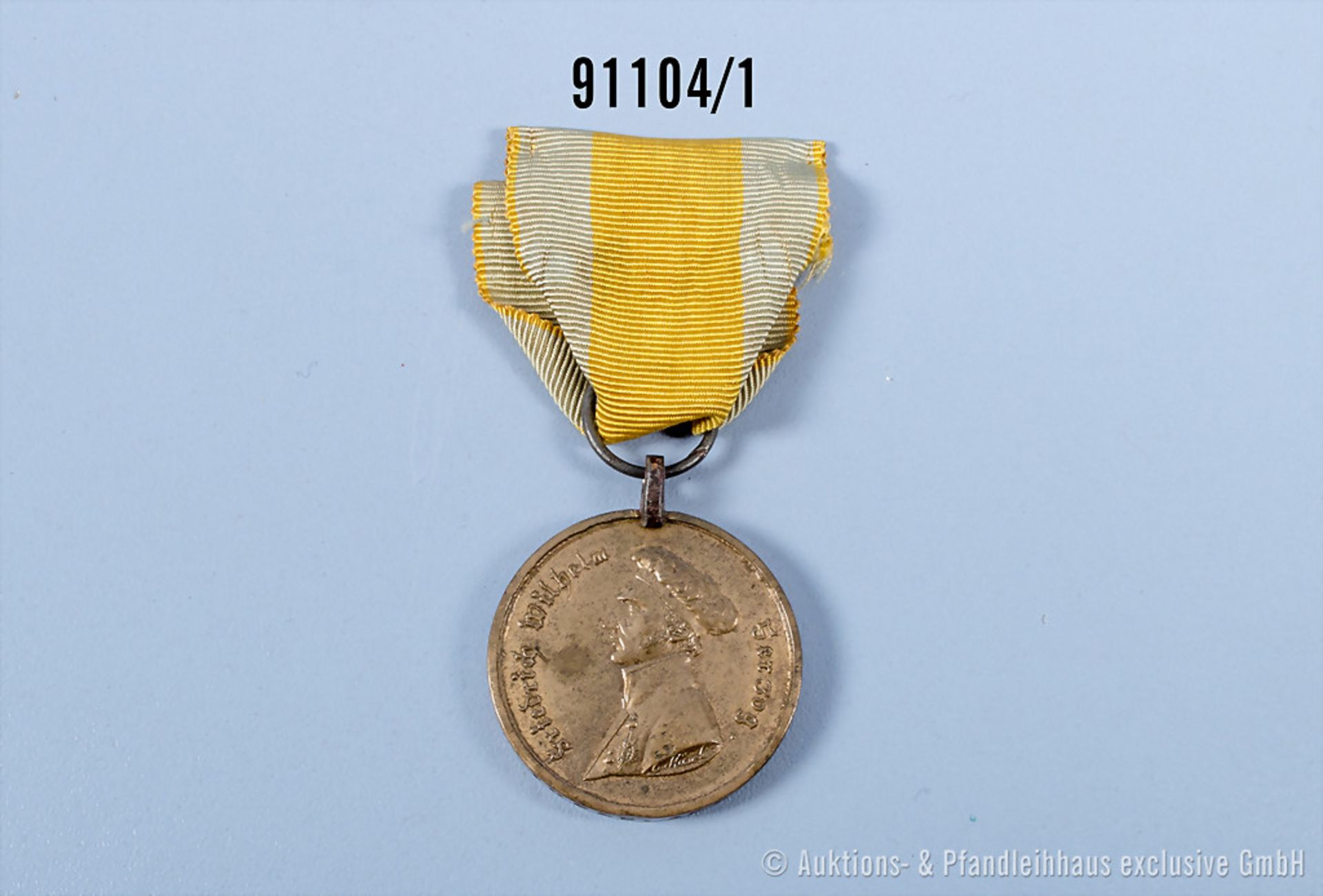 Braunschweig Waterloo-Medaille, 5. Prägevariante, Randinschrift "Friedr. Twele. Sergt. ...