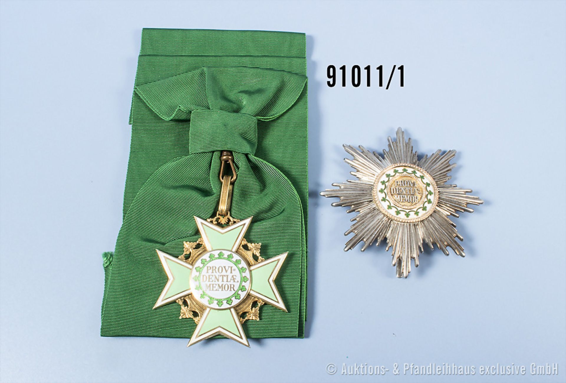 Sachsen Orden der Rautenkrone Großkreuz mit dazugehörigem Bruststern, Kreuz am ...