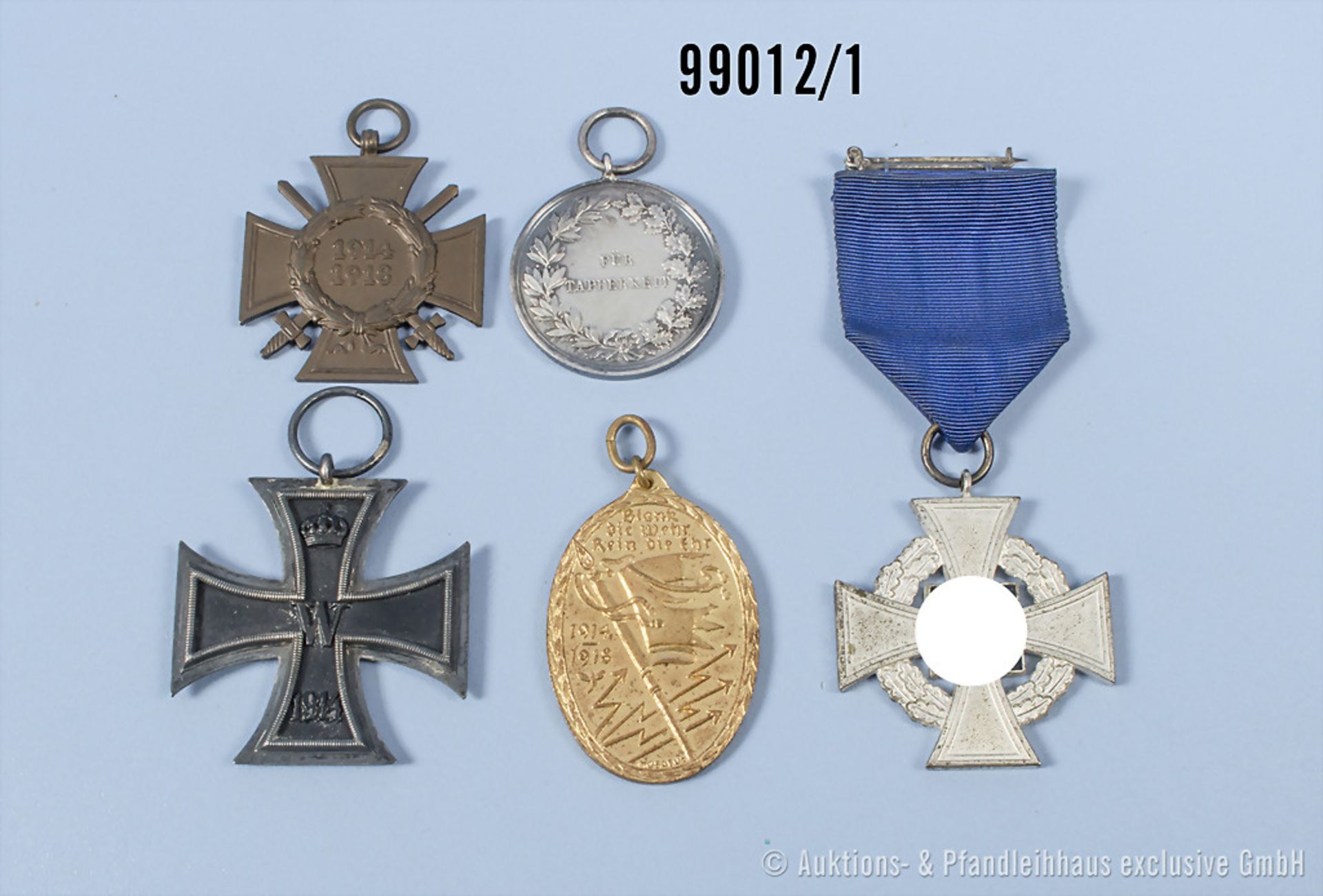 Konv. EK 2 1914, hessische Tapferkeitsmedaille, EKF, Kyffhäusermedaille und Treuedienst ...