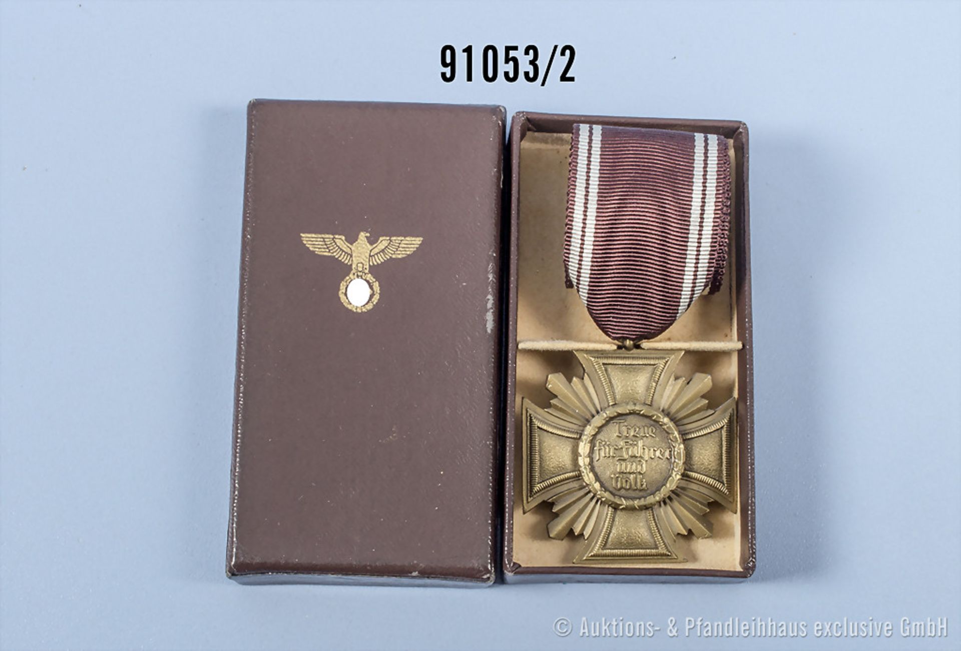 Dienstauszeichnung der NSDAP in Bronze, mit dazugehöriger Verleihungsschachtel, guter ... - Bild 2 aus 2