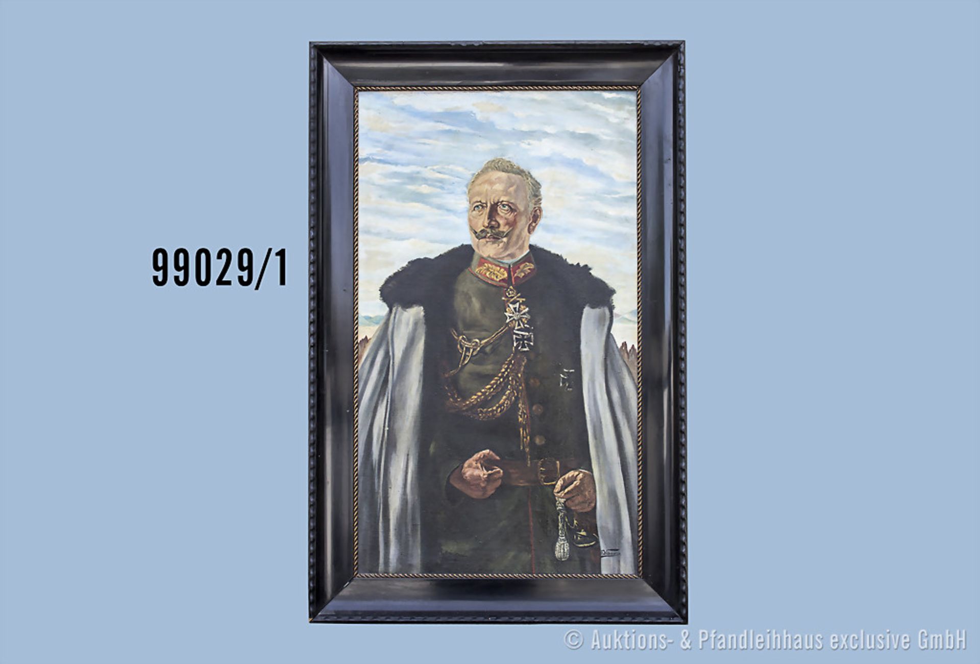 Gemälde Kaiser Wilhelm II. (König von Preußen), Öl auf Leinwand, 2 Künstlersignaturen ...