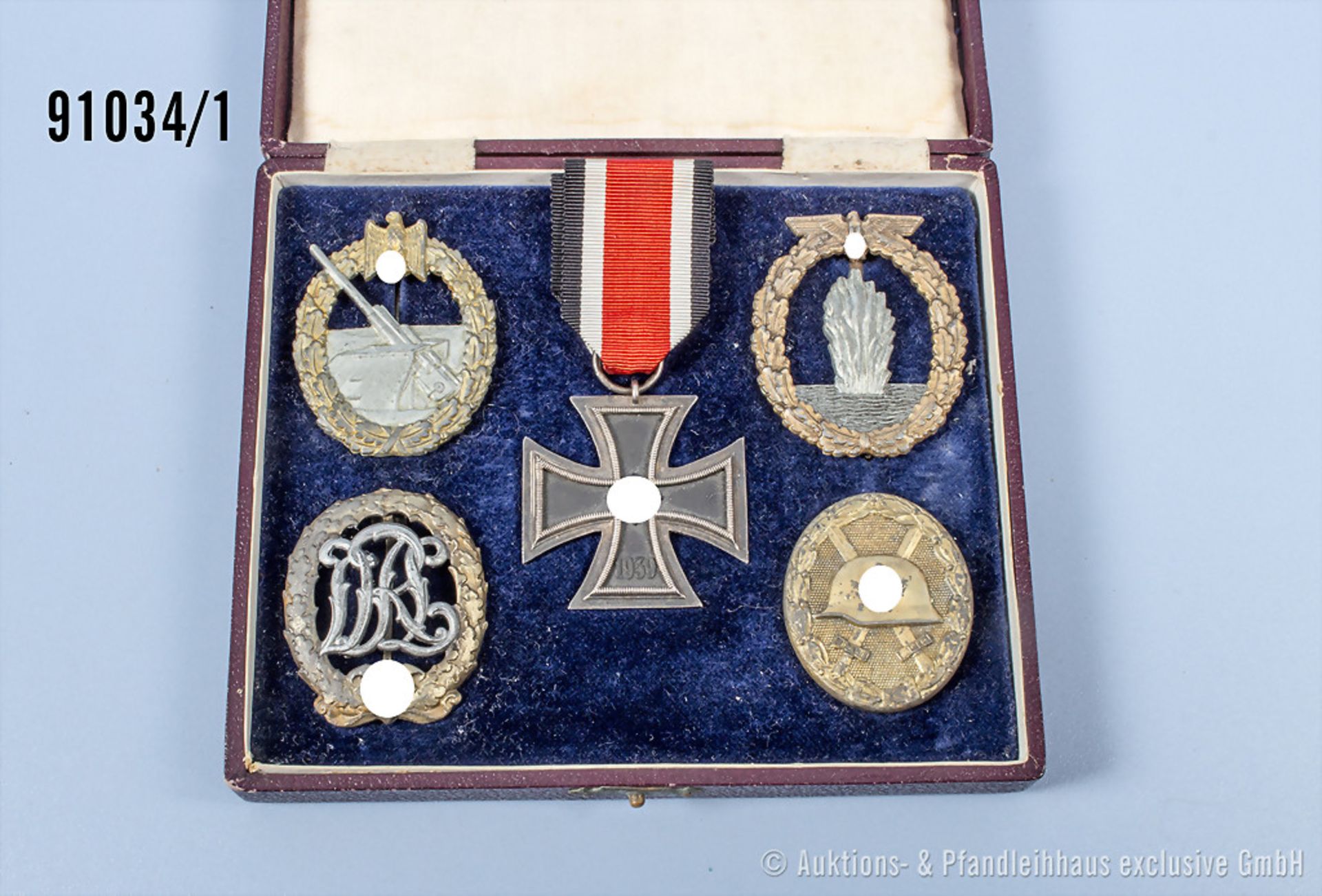 Ordensnachlass der Kriegsmarine, EK 2 1939, Marine-Artillerieabzeichen, Zinkausf., ...