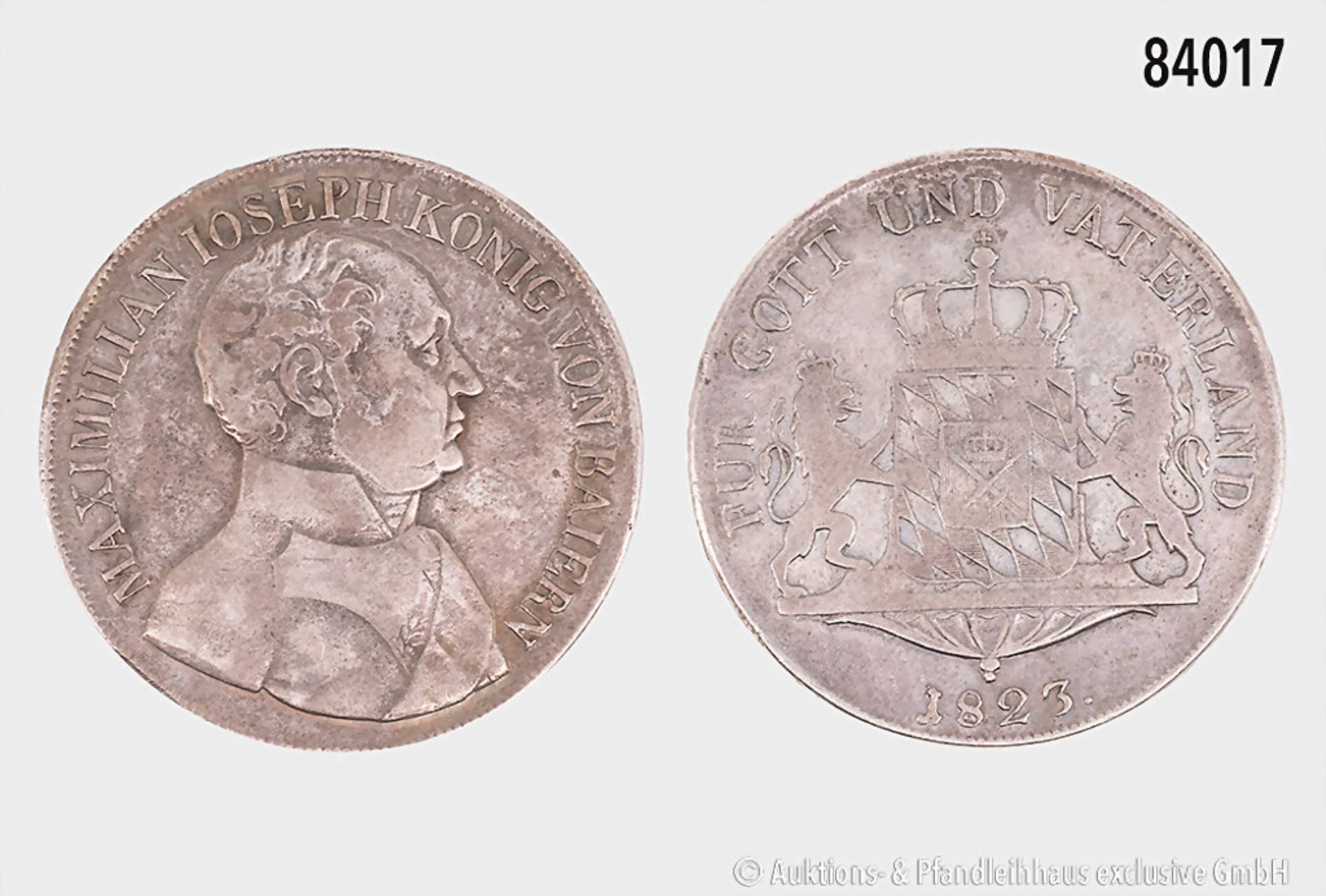 Bayern, Maximilian I. Joseph (1806-1825), Konventionstaler 1823, 27,63 g, 39 mm, AKS 49, ...