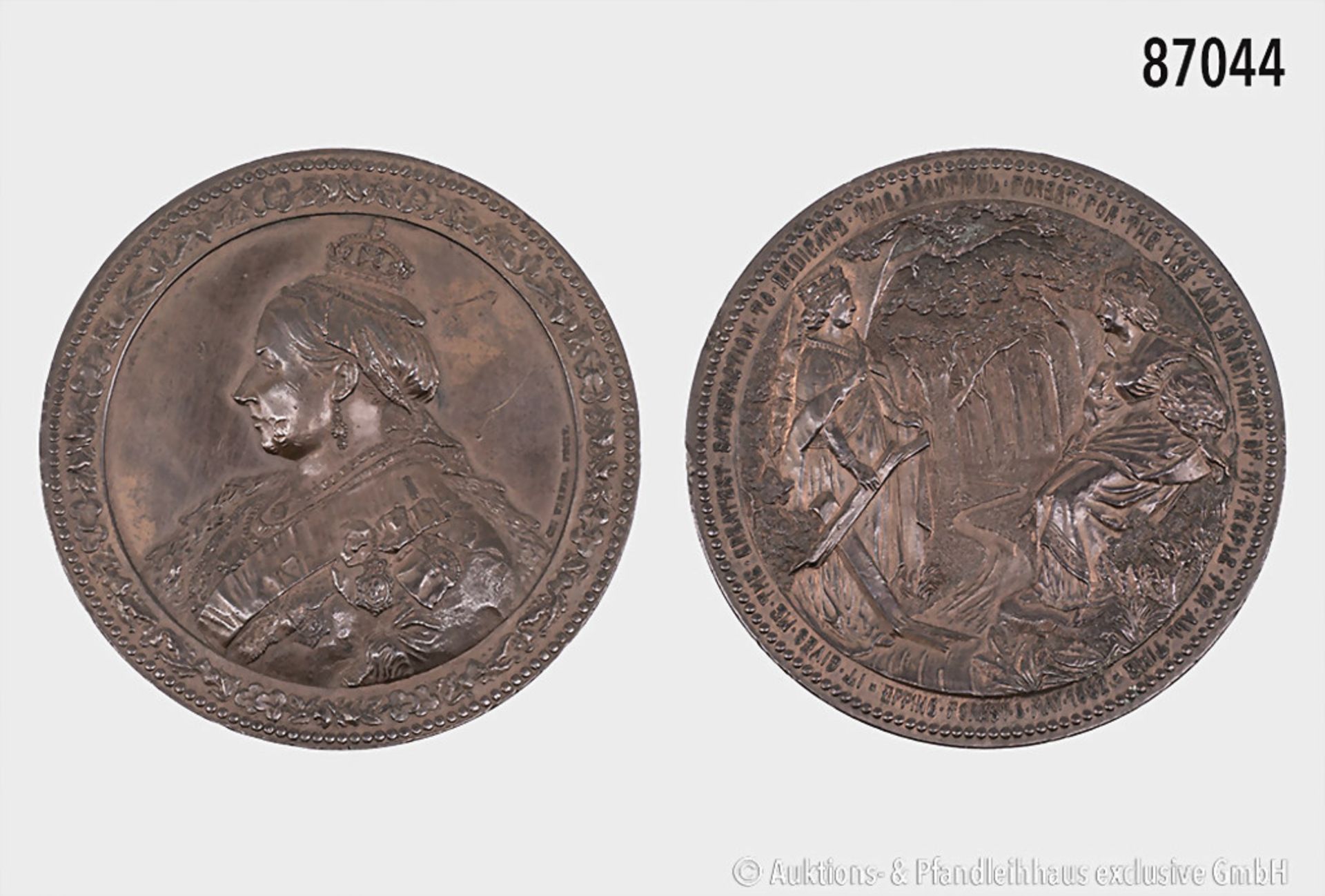 Großbritannien, Victoria (1837-1901), große Bronzemedaille 1882, von Wiener, auf den ...