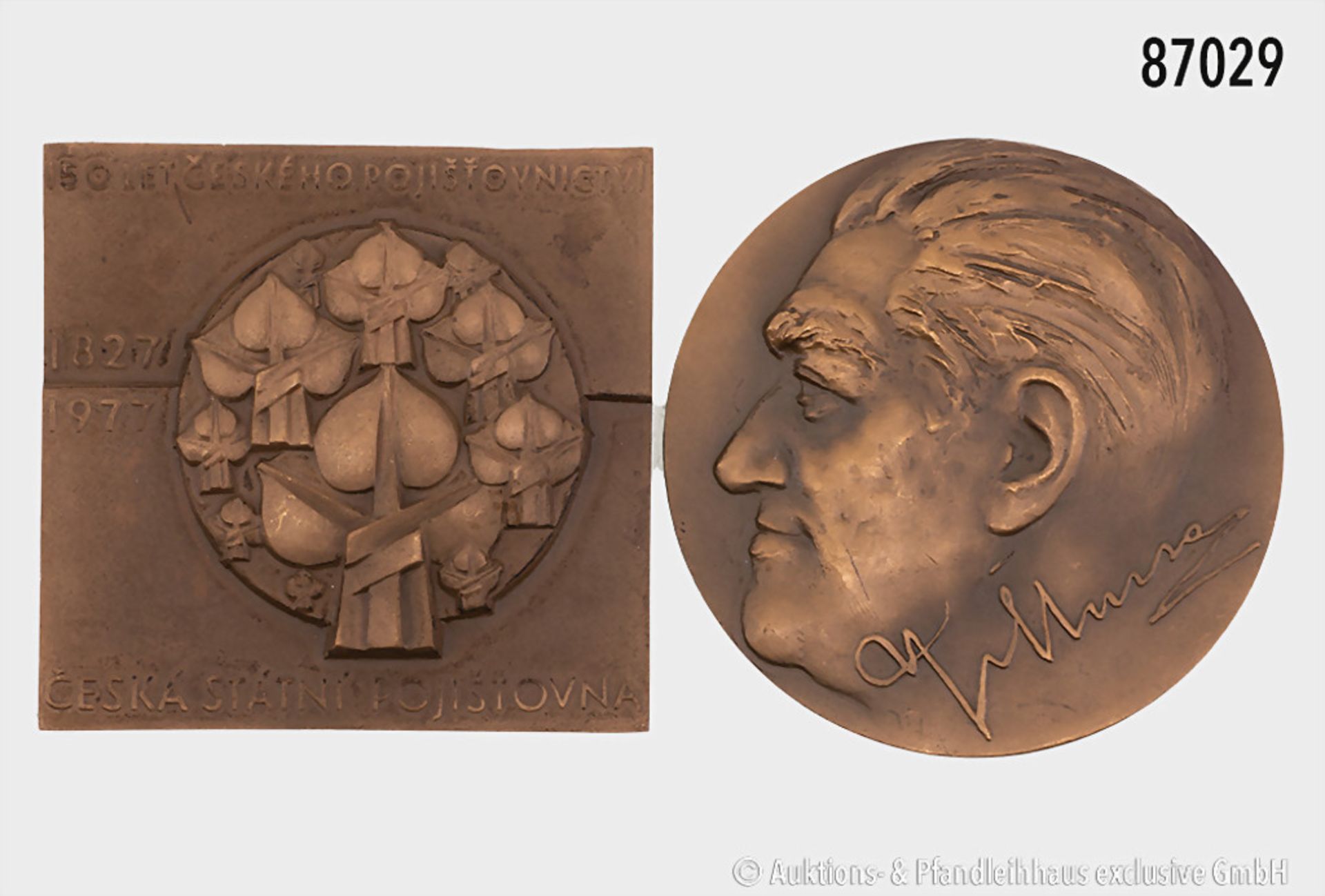 Konv. 2 Medaillen, Tschechien, jeweils in original Etuis, ...