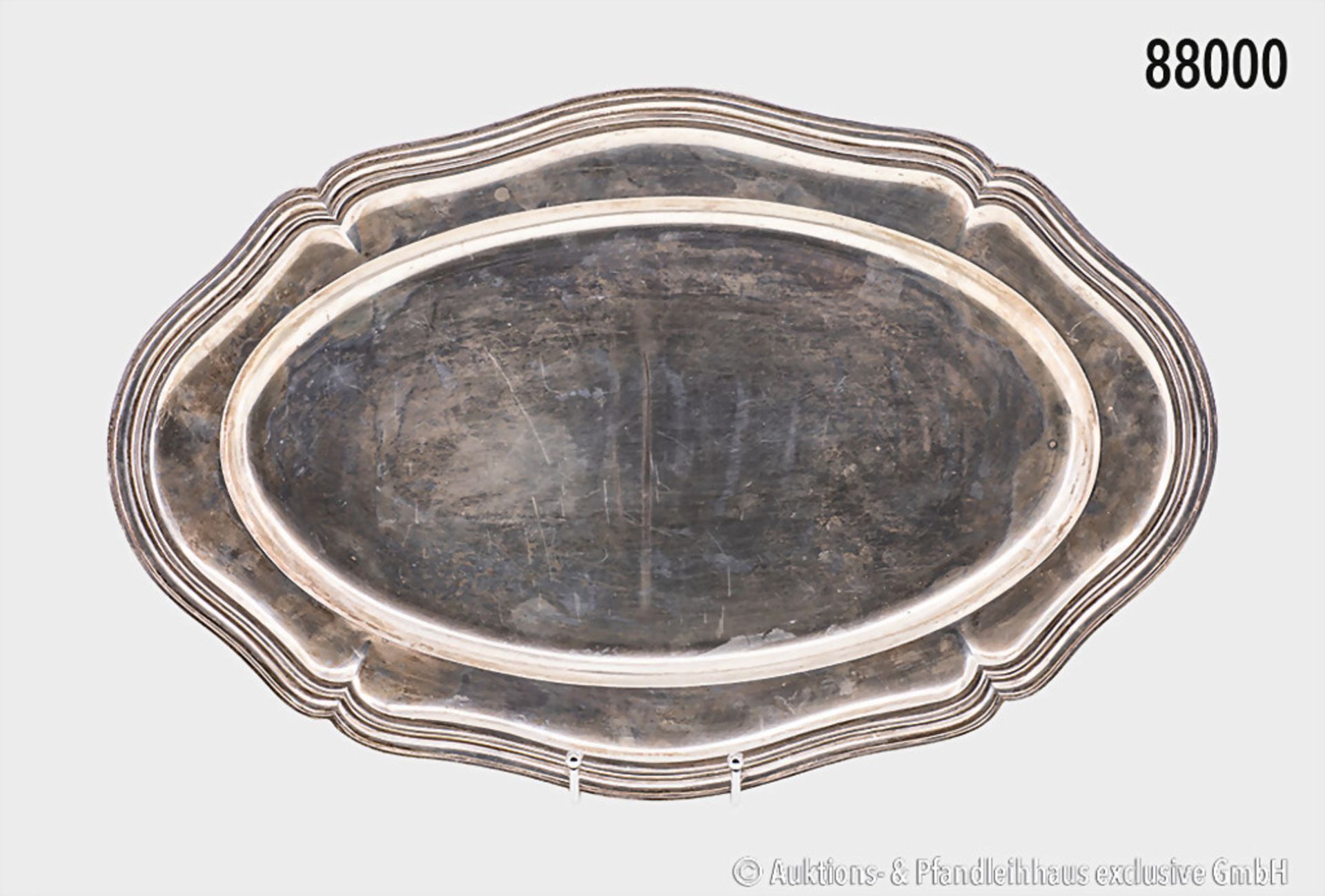 Große Fleischplatte, 835er Silber, Wilhelm Binder, ca. 1930er Jahre, L ca. 50 cm, B ca. ...