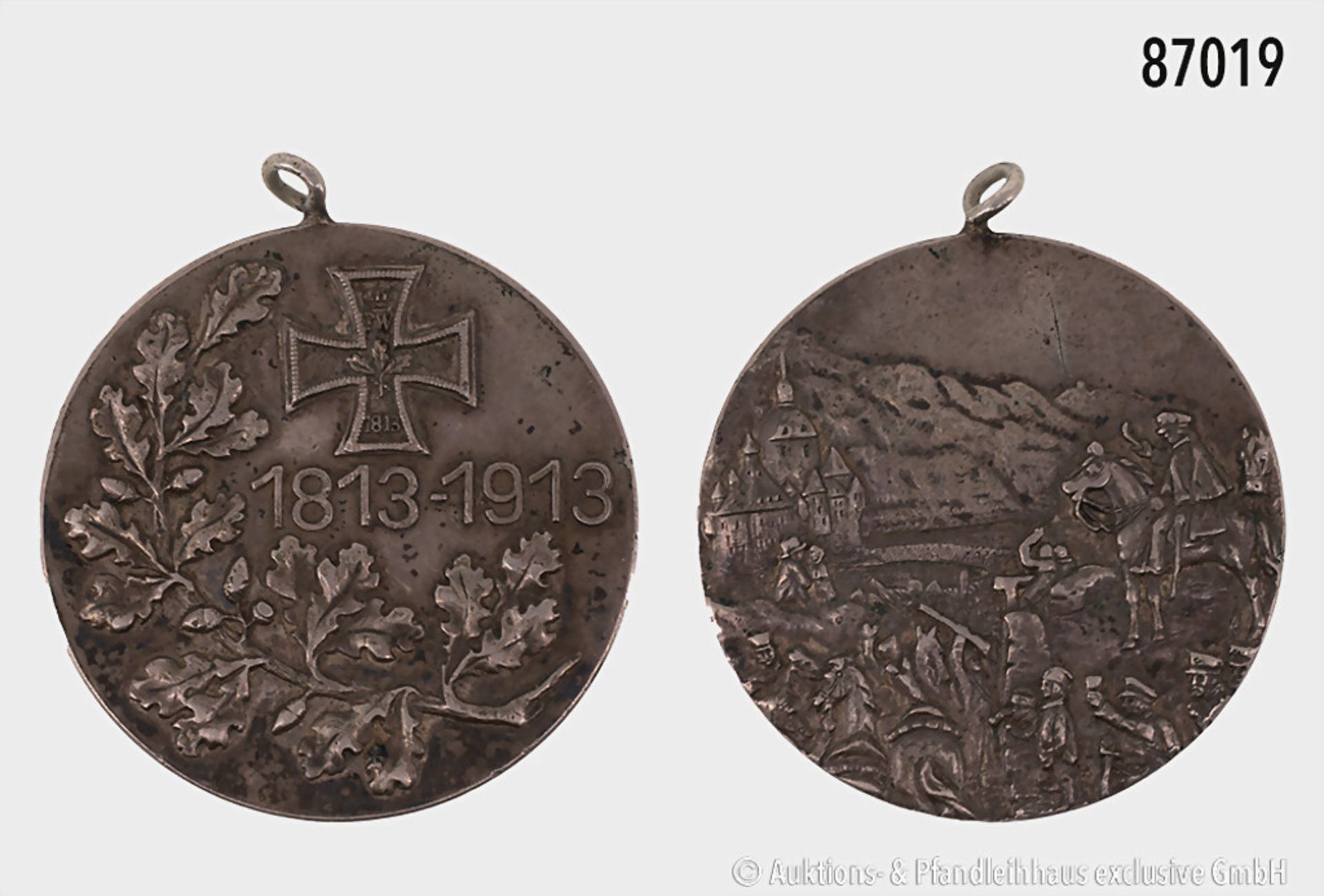 Deutsches Reich, Medaille 1913 zum 100-jährigen Jubiläum der Rheinüberquerung der ...