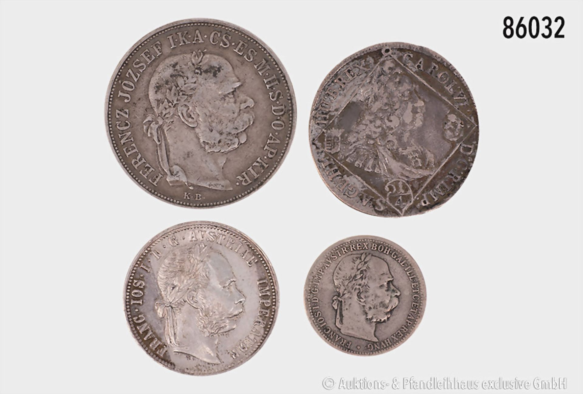Konv. RDR, Habsburg, Karl VI. (1711-1740), 1/4 Taler 1729, Nagybánya, Walzenprägung, ... - Bild 2 aus 3
