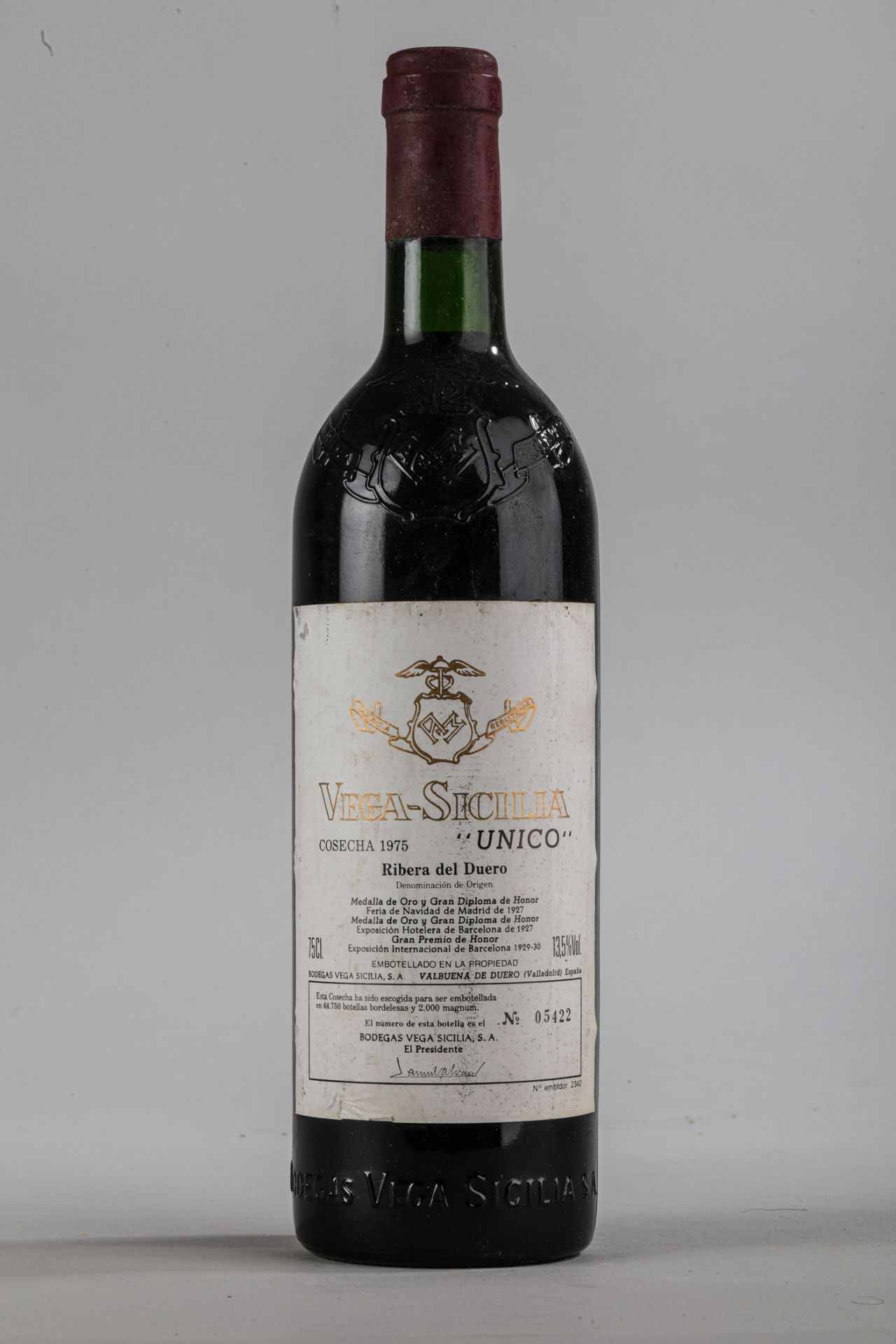 VEGA SICILIA UNICO. 1975.Ribera del Duero. Bouteille N°05422 sur production de 44 750 bouteilles. - Image 2 of 6