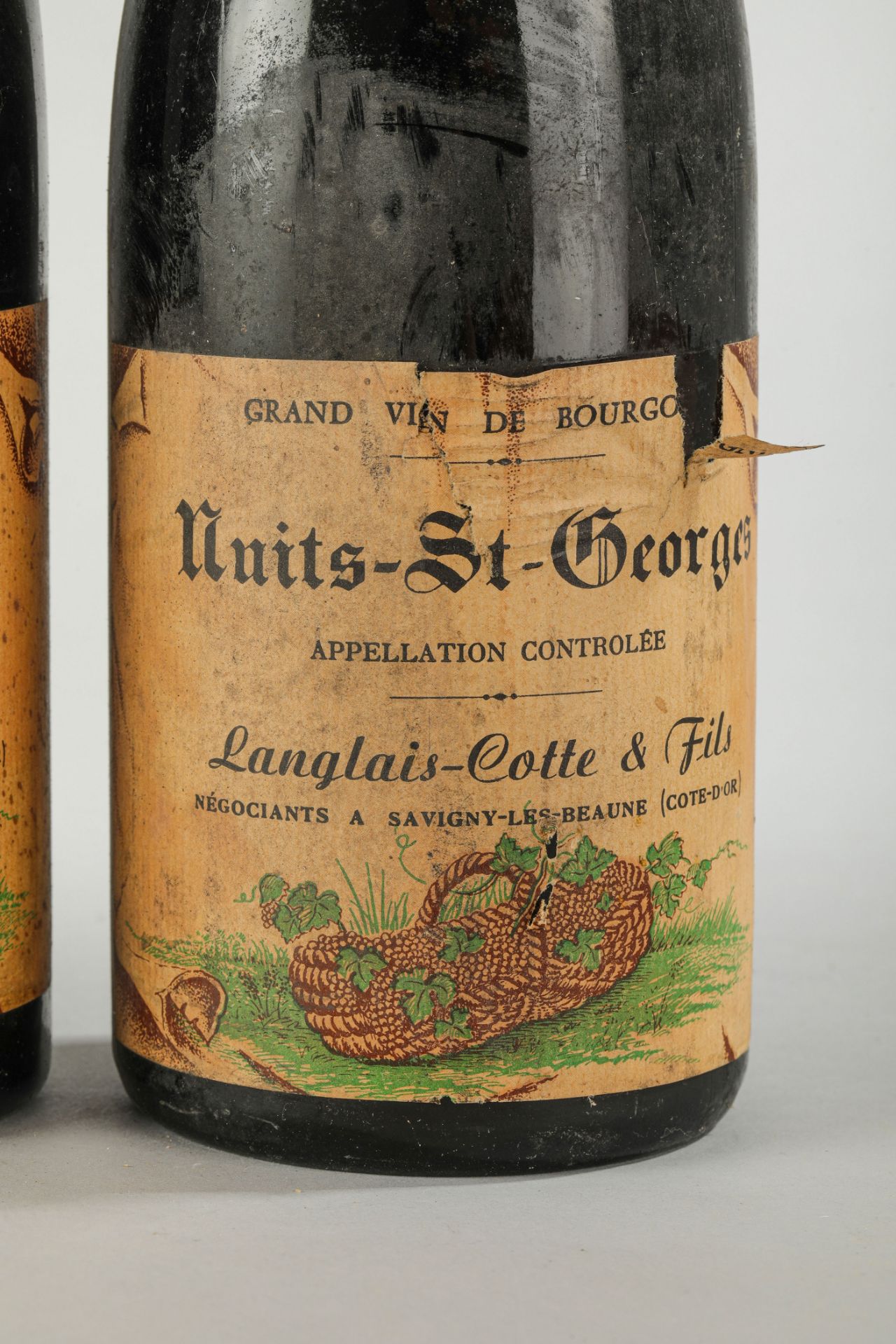 DOMAINE LANGLAIS COTTE ET FILS 1959Négociants à Savigny les Beaune 3 bouteilles une CORTON 1959 - Image 4 of 5