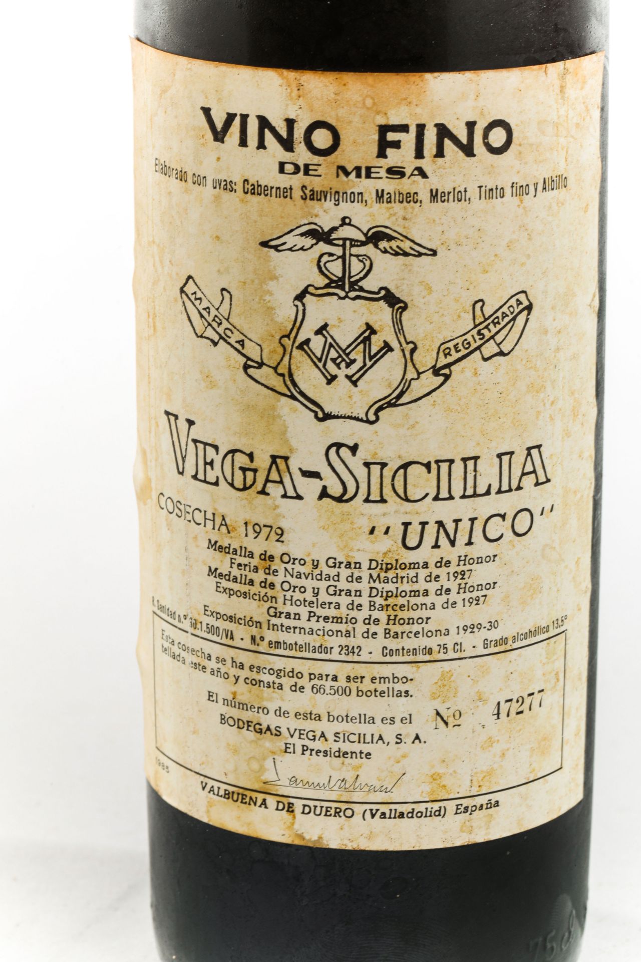 VEGA SICILIO UNICO sur production de 66 500 bouteilles Ribeira del Duero 1972 - Image 2 of 4