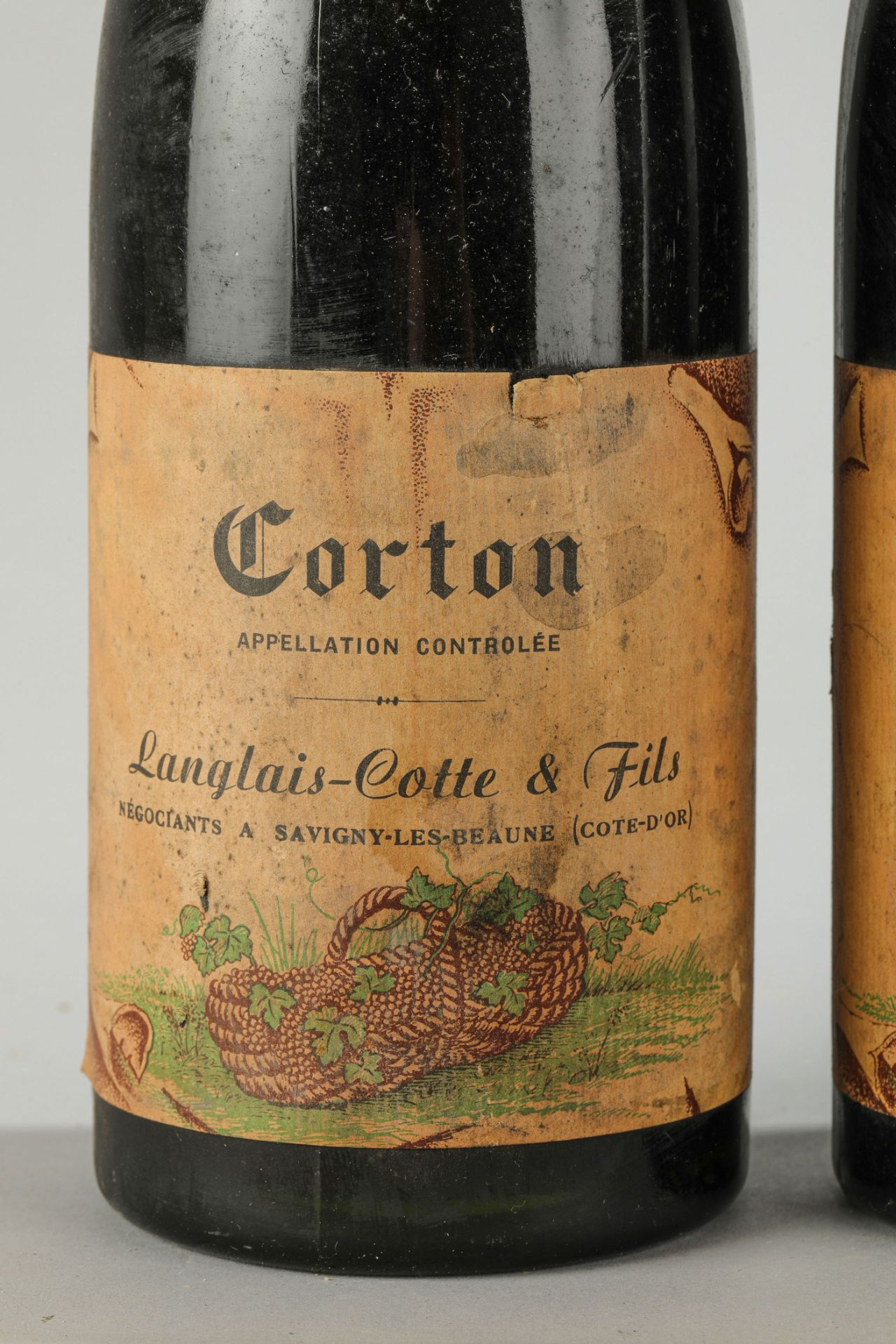 DOMAINE LANGLAIS COTTE ET FILS 1959Négociants à Savigny les Beaune 3 bouteilles une CORTON 1959 - Image 2 of 5