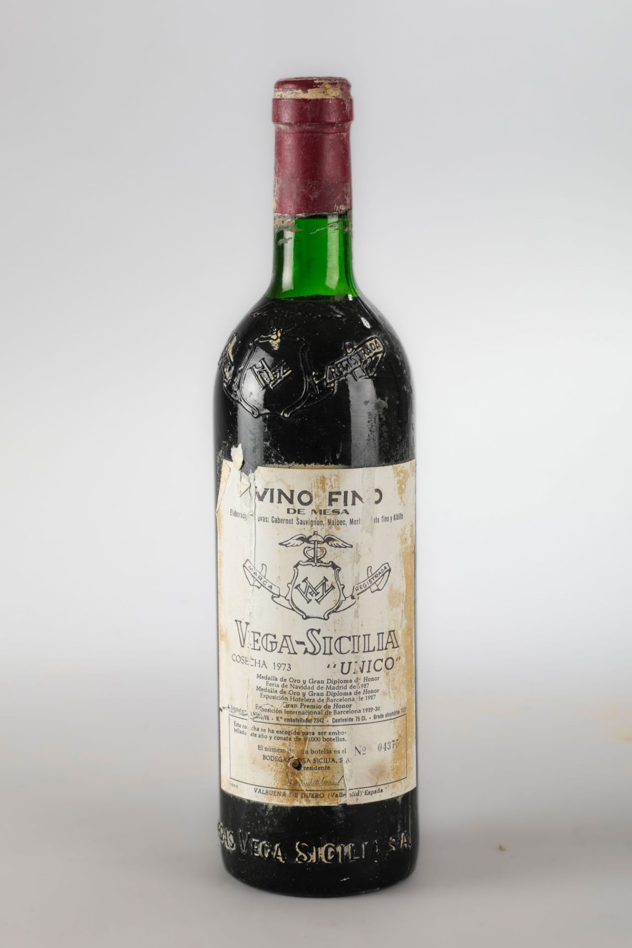 VEGA SICILIA UNICO 1973 Ribera del Duero Bouteille N°04375 sur production de 90 000 bouteilles