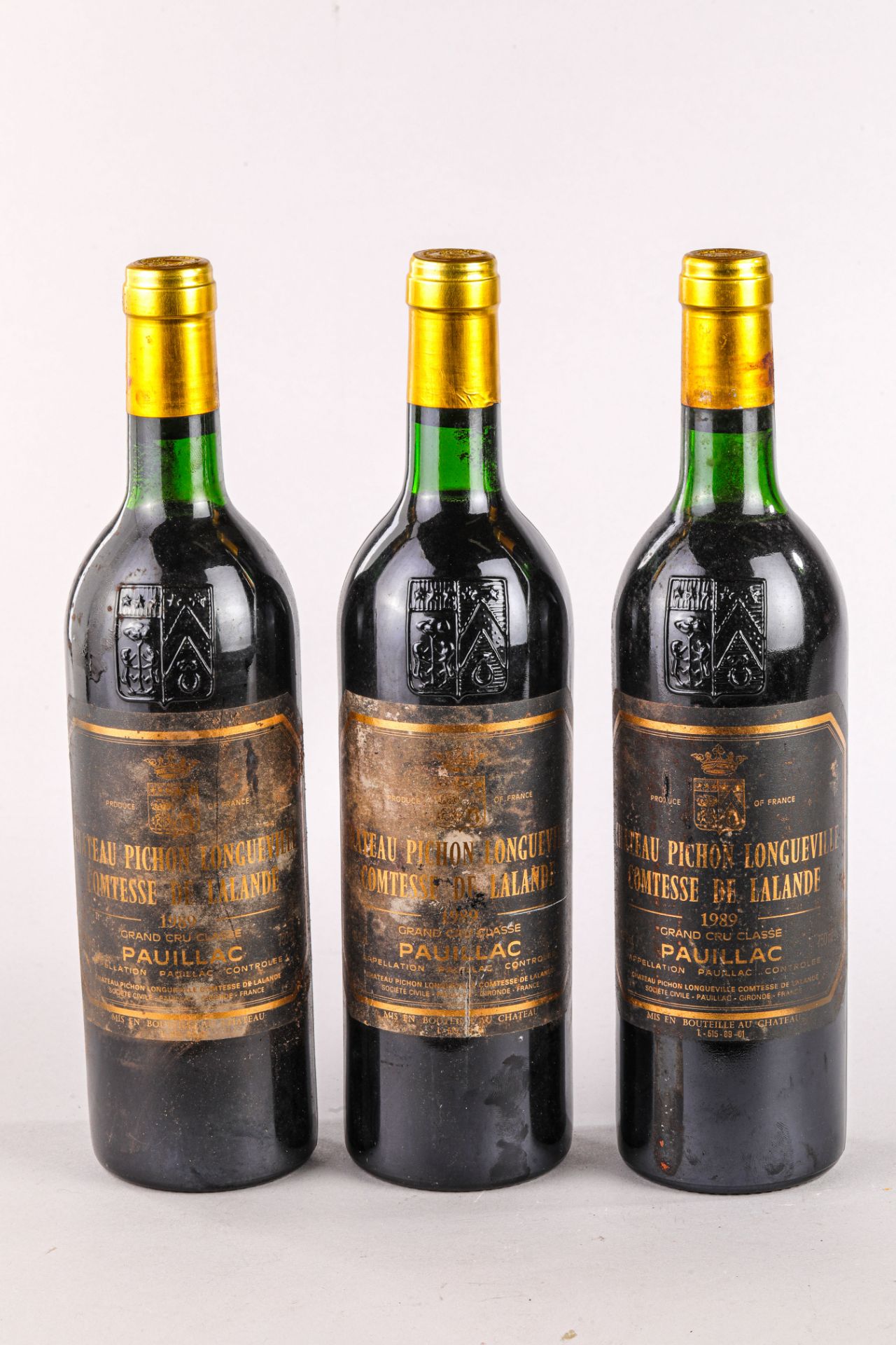 CHÂTEAU PICHOT LONGUEVILLE COMTESSE DE LALANDE 3 bouteillesGrand cru classé Pauillac1989