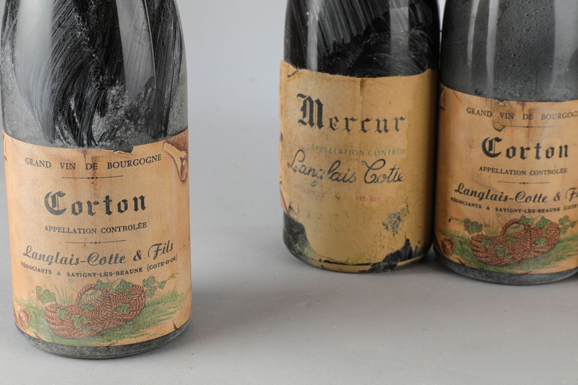 6 bouteilles 1961 Langlois Cotte 4 bouteilles de CORTON 2 bouteilles MERCUREY - Image 4 of 8