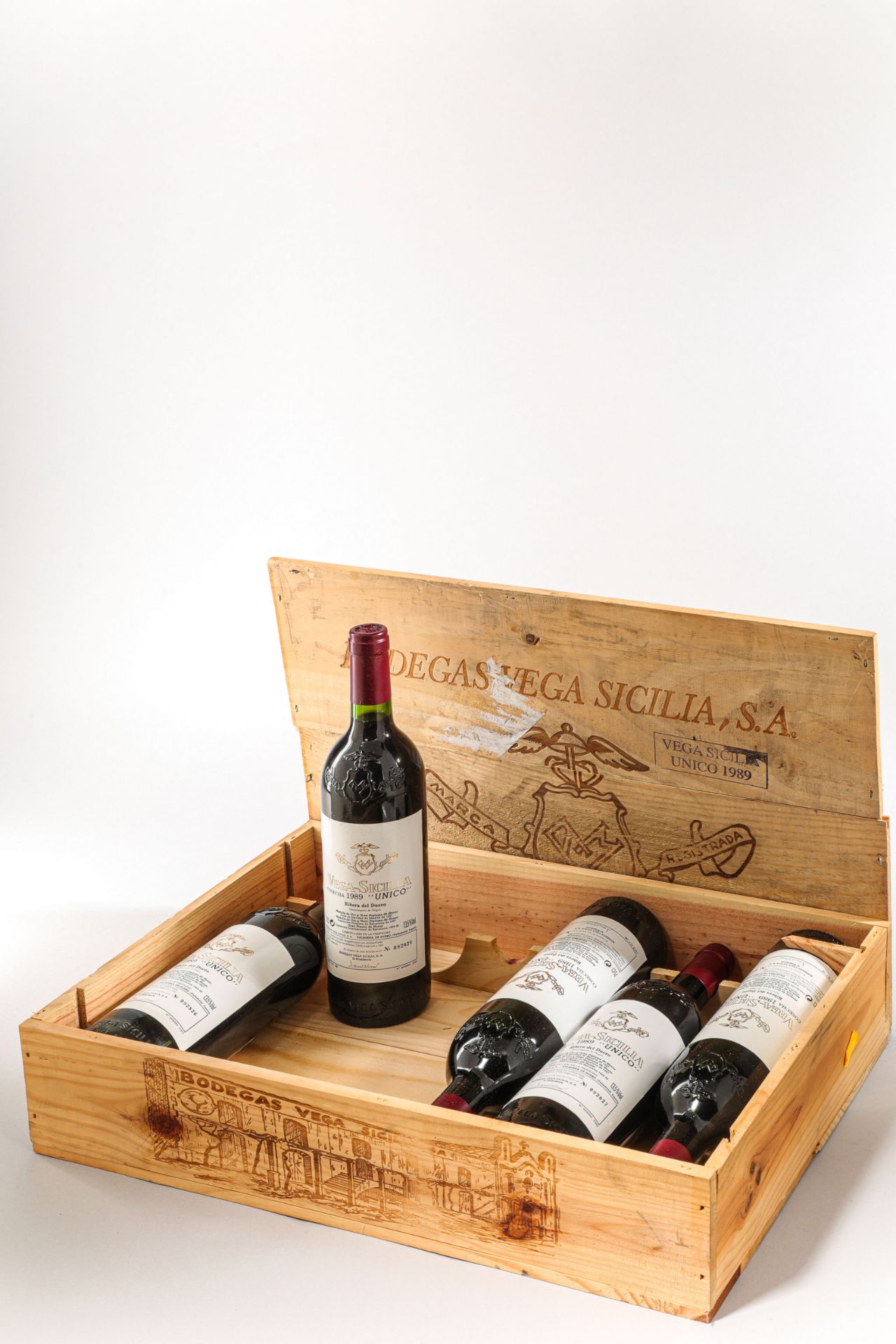 VEGA SICILIO UNICO 5 bouteilles dans sa caisse en bois d'origine Ribeira del Duero N°092824 à - Image 7 of 8