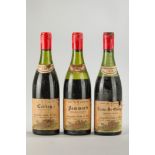 DOMAINE LANGLAIS COTTE ET FILS 1959Négociants à Savigny les Beaune 3 bouteilles une CORTON 1959