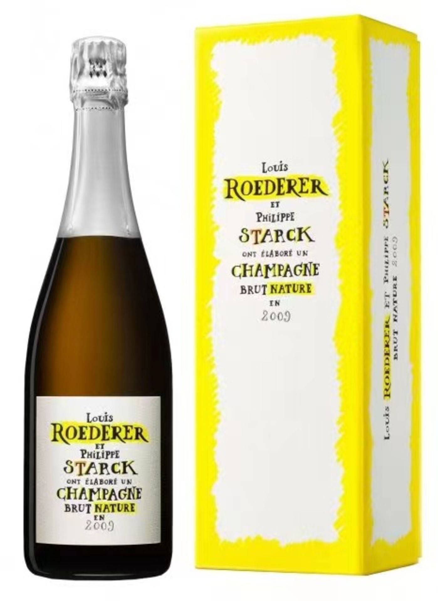 LOUIS ROEDERER CHAMPAGNE : BRUT NATURE PHILIPPE STARK Edition limitée 6 bouteilles dans leurs