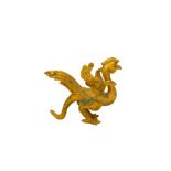Phoenix debout, ailes déployées Bronze doré Chine dynastie Qing , ( dans le goût des Han ) 5cm