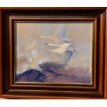 Dennis Oakes ???? Wirral Artist - The Wave- Acrylic on Board, Frame size 11 ¾” high by 13 ¾” wide