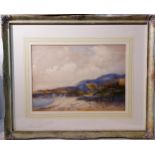 A.B Walker, Coastal Scene Watercolour Signed Lower left - Framed, Glazed and mounted, 9 ½ by