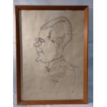 A Caricature Pen Sketch of Austin Carty signed and dated B.Z 1965 in pencil verson Place du