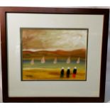 Unsigned - Landscape - Oil on Board - Framed and Mounted -Frame 13½"H x 21"W