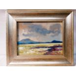 Oil on Board Coastal scene signed RD Framed, Frame size 9 ½ X 11 ½” wide