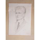 A Pencil Sketch of Gus Carty - signed John Farley Oct 1926 Framed and mounted, Frame size 20” high