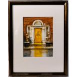 A Dublin Street Doorway - Watercolour 1993 -Indistinct signature -Framed and mounted 11 ½ by 8 ¾
