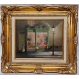 Deborah Jones Mrs Birds Flowers Oil on canvas Frame size 18”x16” high