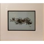 Kyffin Williams RA KBE OBE - Mott the Sheepdog, print with KW. monogramme to lower right print