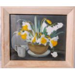 Hownes Holmes, Still Life. Bowl of Daffodils - Oil on Panel, Provenance Bregazzi and Sons 10 Merrion