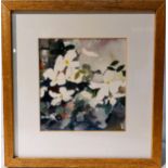 Flowers - Watercolour Framed glazed and mounted, Frame size 11” x 10 ¾ ” wide