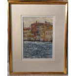 Ken Howard R.A, N.E.A.C. (1932-2022) - The Grande Canal Venice, Watercolour and mixed media signed