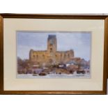 George Thompson Liverpool Cathedral from The River Watercolour 17” high by 23” long