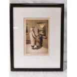 Gaby Moore - Half Term - Etching 12/75 signed and titled in pencil Framed glazed and mounted Frame