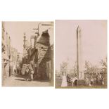 George & Constantine Zangaki (act. 1860 - 1890) - Rue du Caire; Obelisque d'Heliopoli, 1870s/1890s