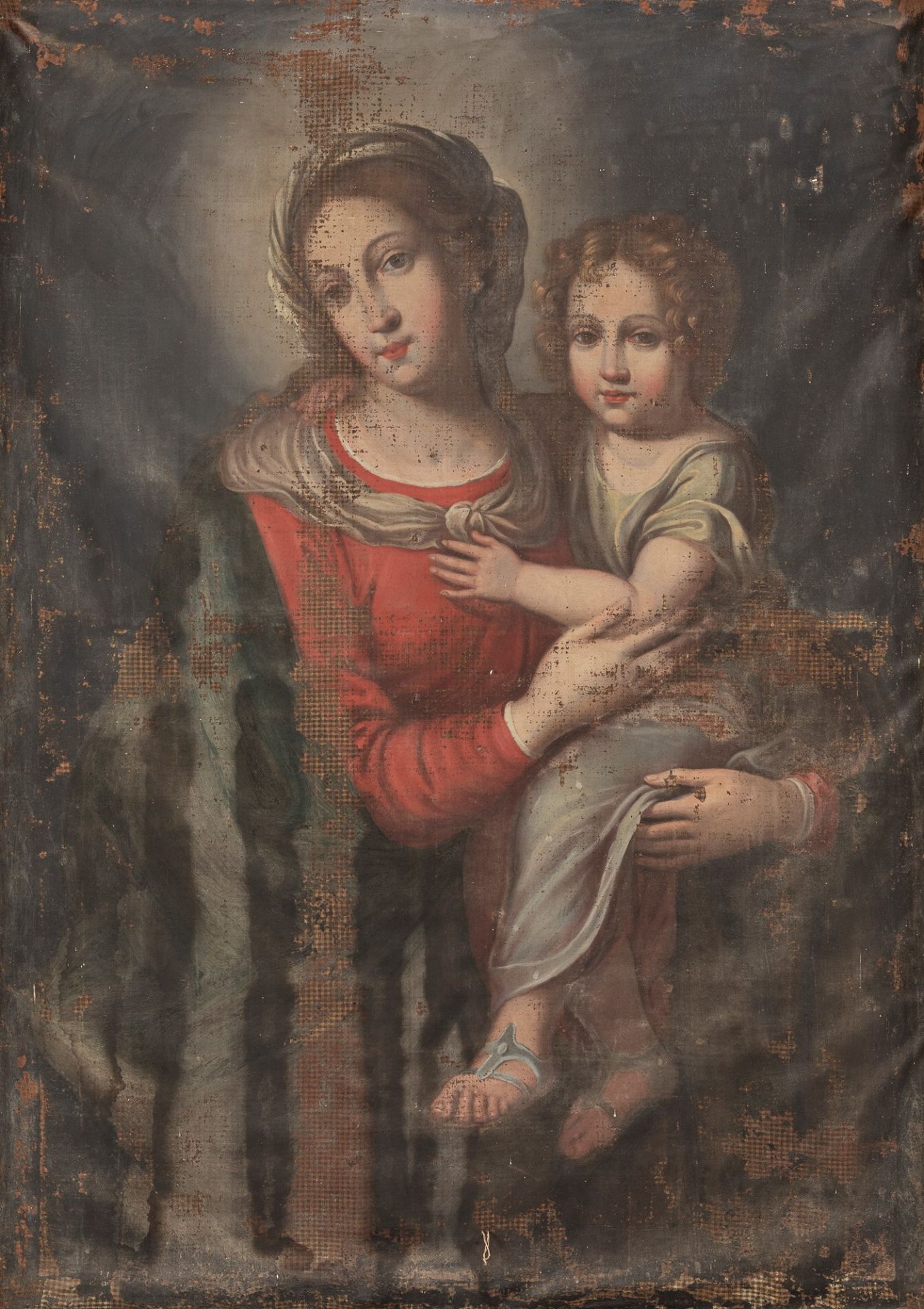 Scuola italiana, secolo XIX - Madonna with Child - Image 2 of 3