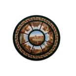 Scuola romana, metˆ del secolo XIX - Circular top in micromosaic with views of Rome