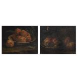 Scuola lombarda, secolo XVII - Peaches in a plate; and Apples in a dish (en pendant)