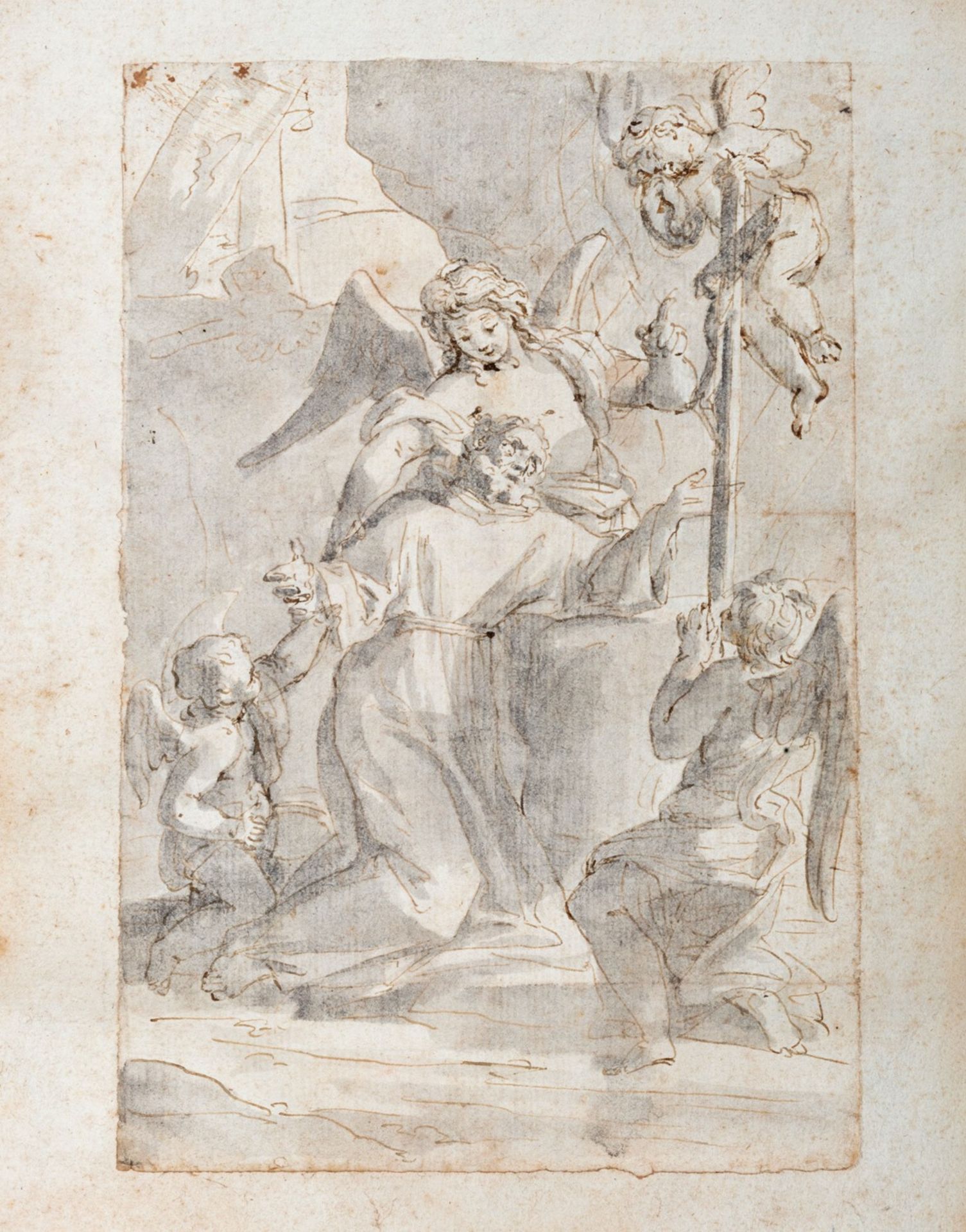 Scuola emiliana, prima metˆ del secolo XVIII - Ecstasy of a Saint supported by an Angel
