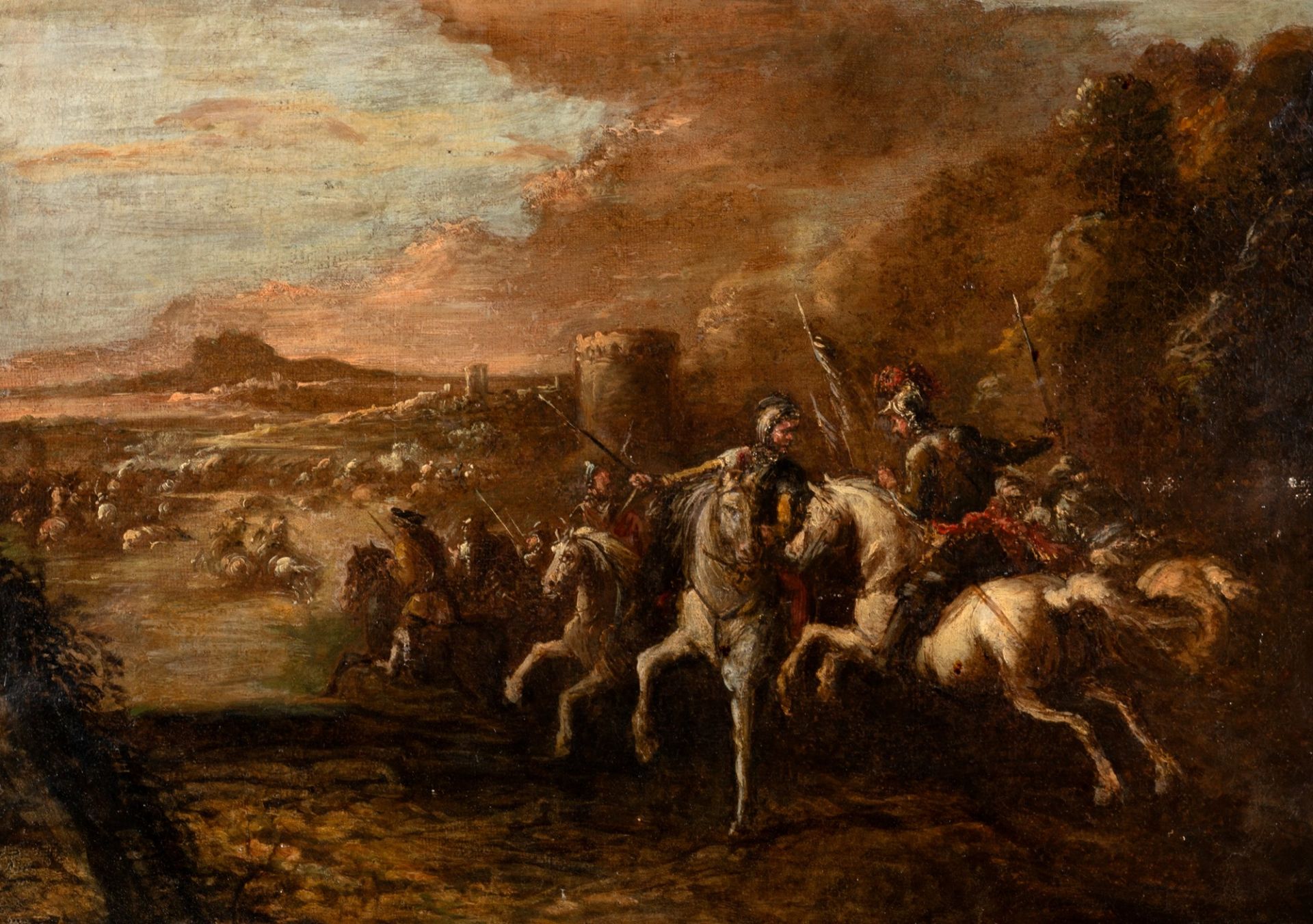 Scuola italiana, secolo XVII - Two battle scenes - Image 2 of 5
