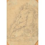 Scuola toscana, secolo XVII - Study of a female nude (Diana or allegorical figure)