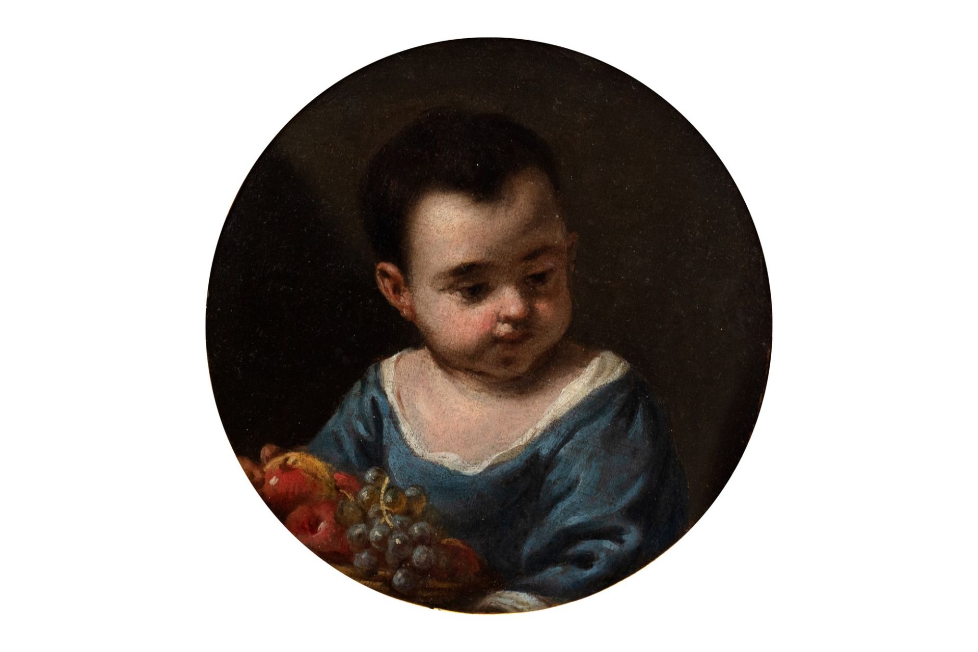 Antonio Mercurio Amorosi (Comunanza 1660-Roma 1738) - Portrait of little girl with fruit basket - Image 2 of 2